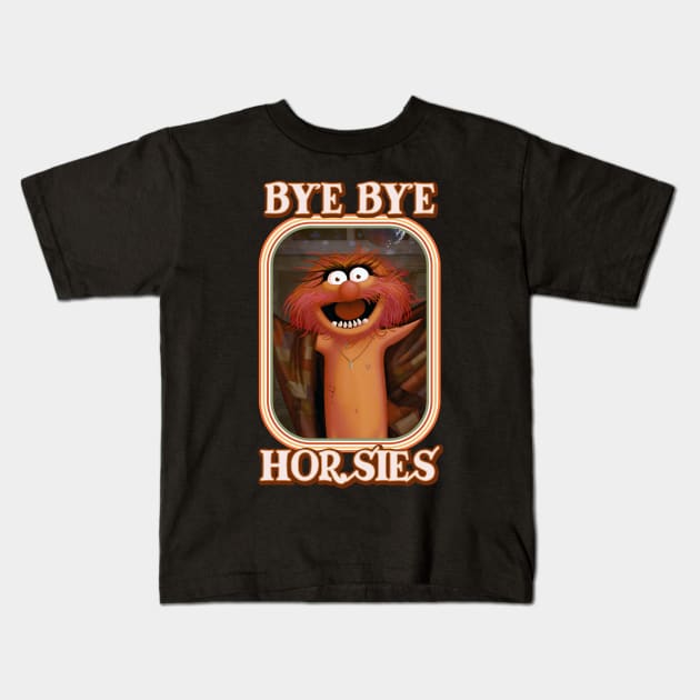 Animal - Bye Bye Horsies Kids T-Shirt by GrimbyBECK